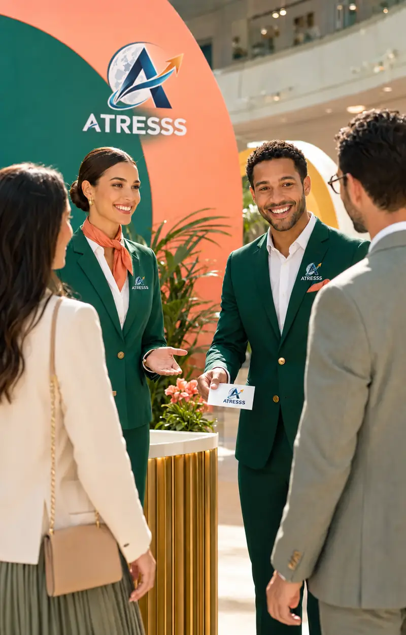 Hôtes et hôtesses ATRESSS accueillant les invités d'un événement