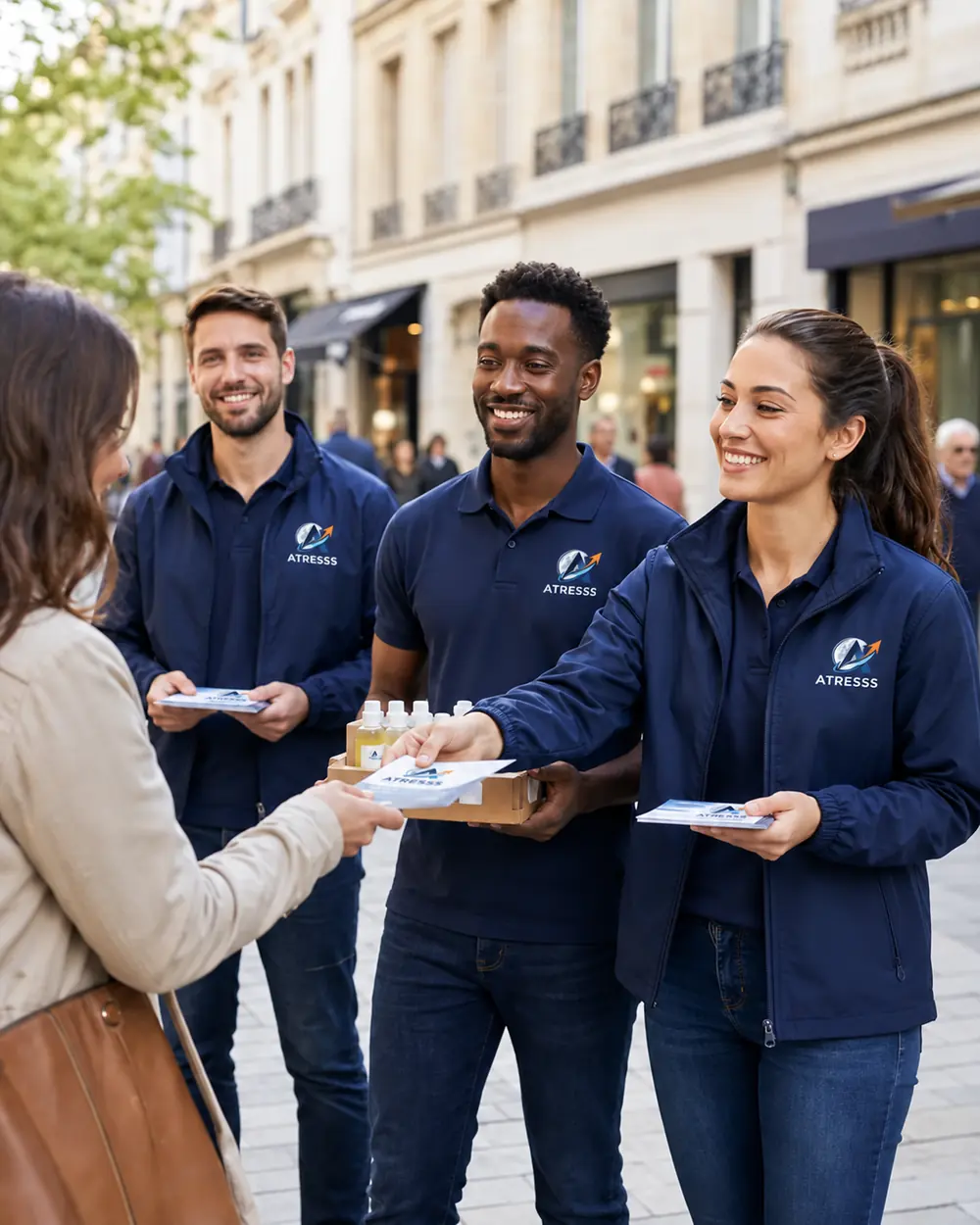 Équipe ATRESSS lors d'une opération de street marketing